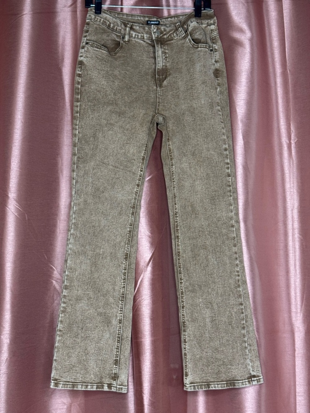 High-Rise Straight Jeans in Faded Brown